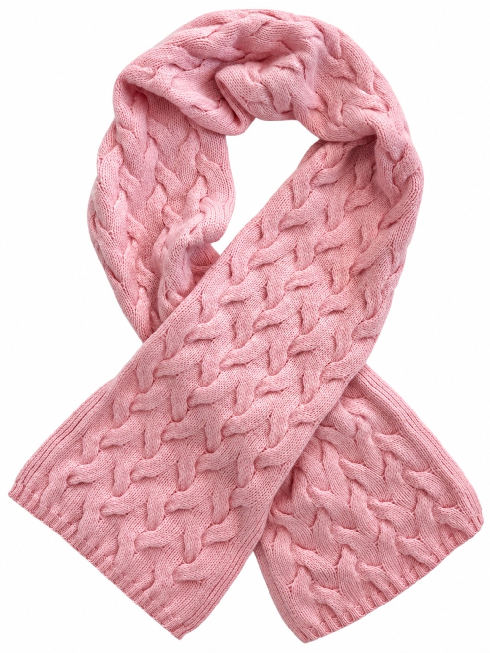 Nordstrom Pink 100% Cashmere Cable Knit Scarf Pink Aesthetic Girl Preppy